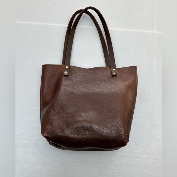 PORTLAND LEATHER GOODS Leather Tote Unisex Color Coldbrew Brown - Picture 3 of 14